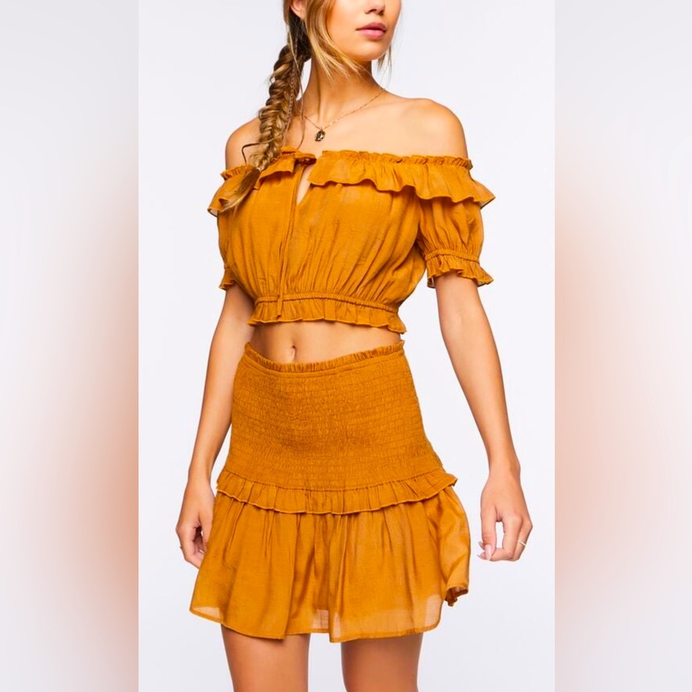 Off-the-Shoulder Top & Skirt Set